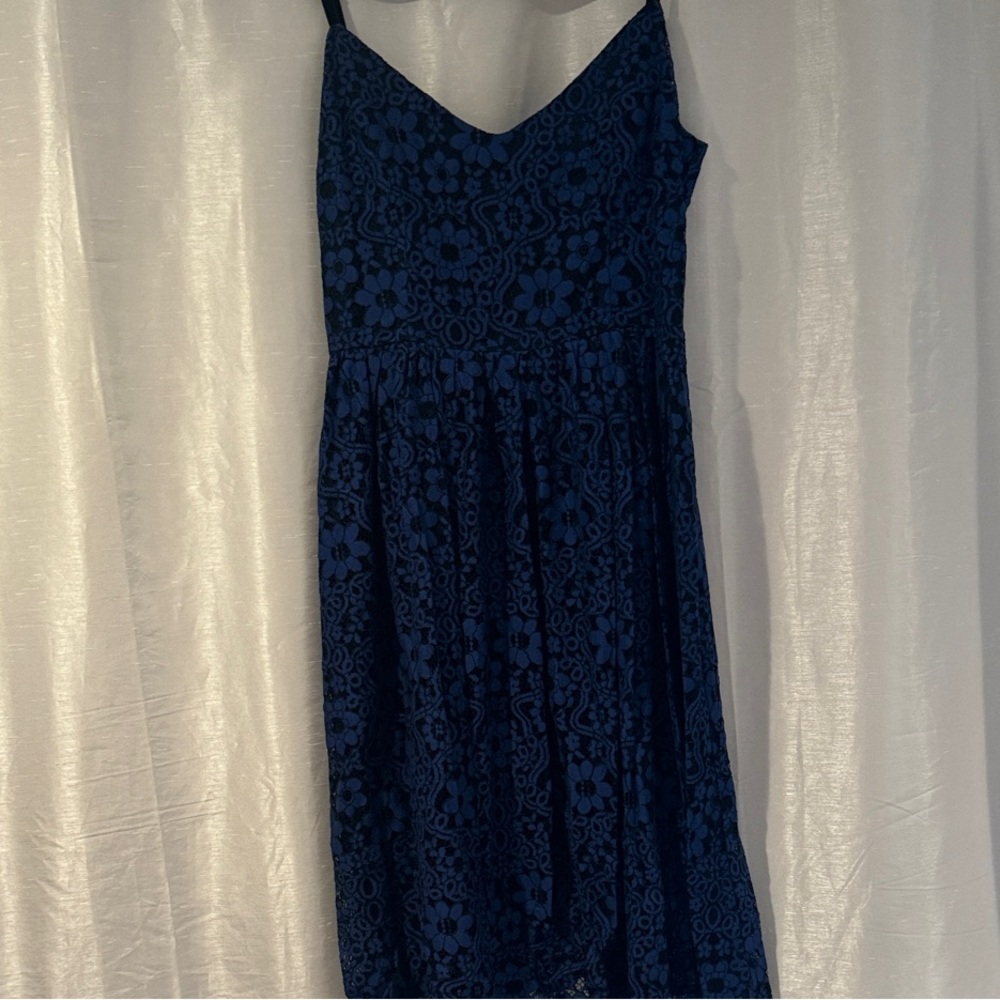BB Dakota Midnight Blue Floral Lace Midi Dress